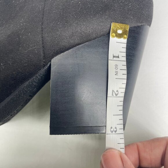 Brash Women's Faux Suede Black Ankle Slip On Open Back Chunky Heel Mules Boots 9 - Picture 7 of 9